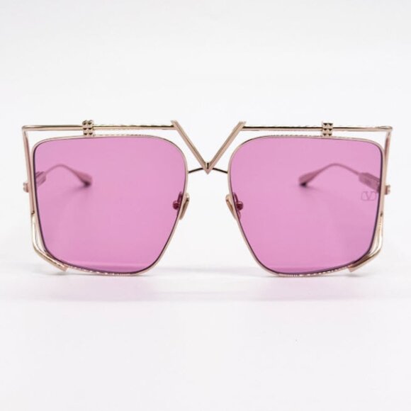 Auth New Valentino V-Light Gold Pink Oversized Sunglasses VLS116-C Celebrity - Picture 3 of 8